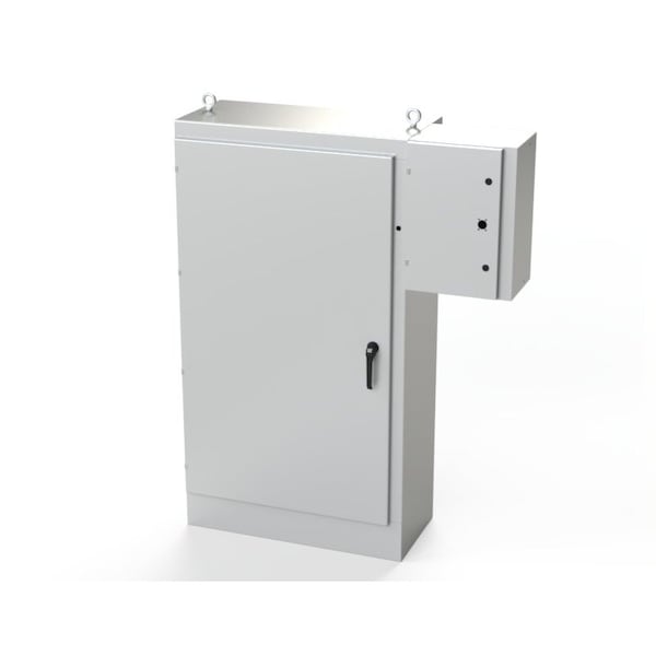 3 Point Latch with Padlock Handle Electrical Enclosures, 72 in H, 18 in D, 39-1/2 in W